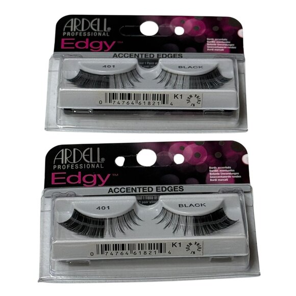 Ardell Edgy 401 Lash Duo • 2 Pack Dramatic Black Accent False Eyelashes - Picture 4 of 4